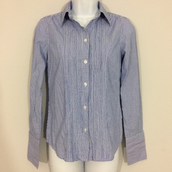 American Eagle Outfitters Tops - American Eagle Womens Sz 0 Striped Tuxedo Shirt